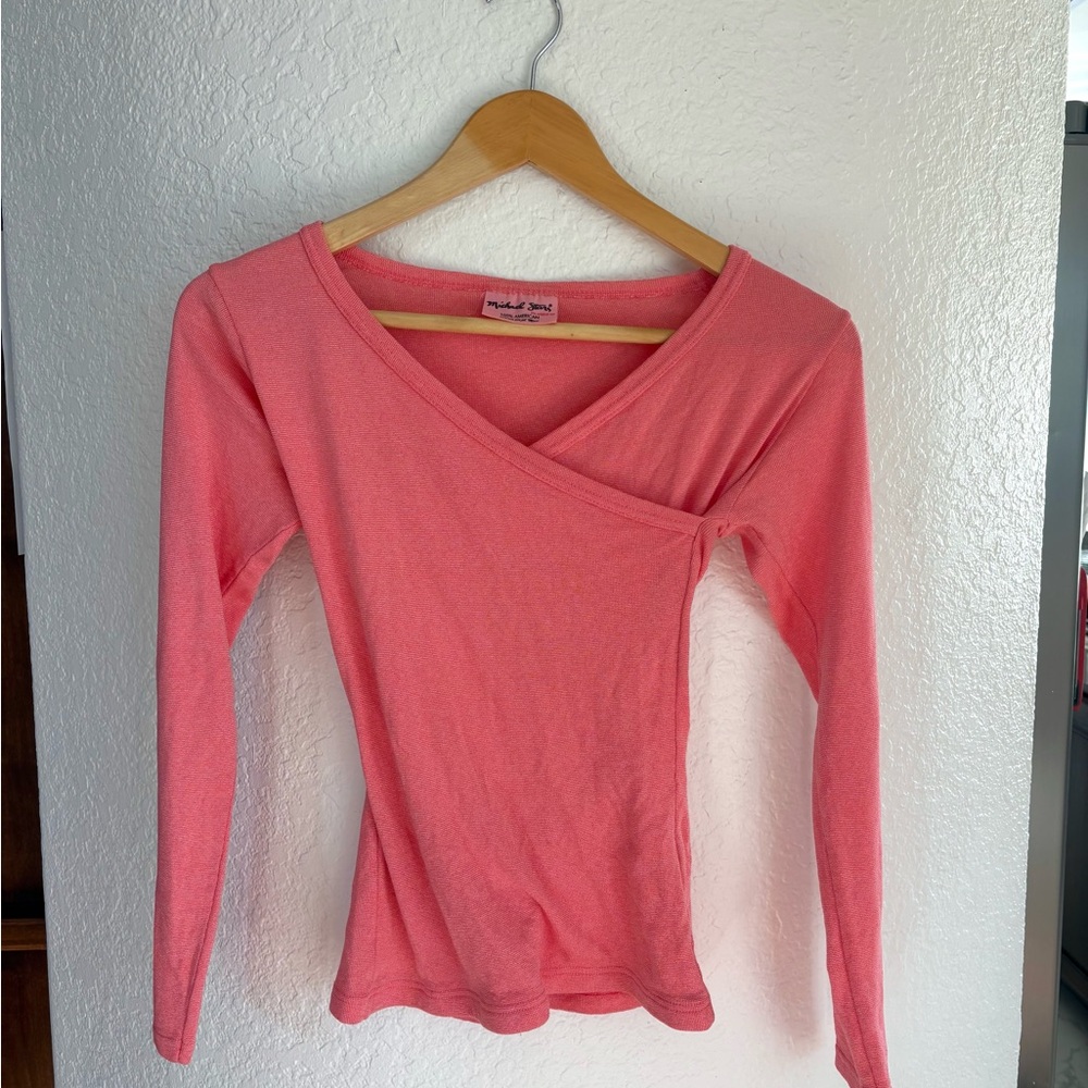Women's Pink V-Neck Top